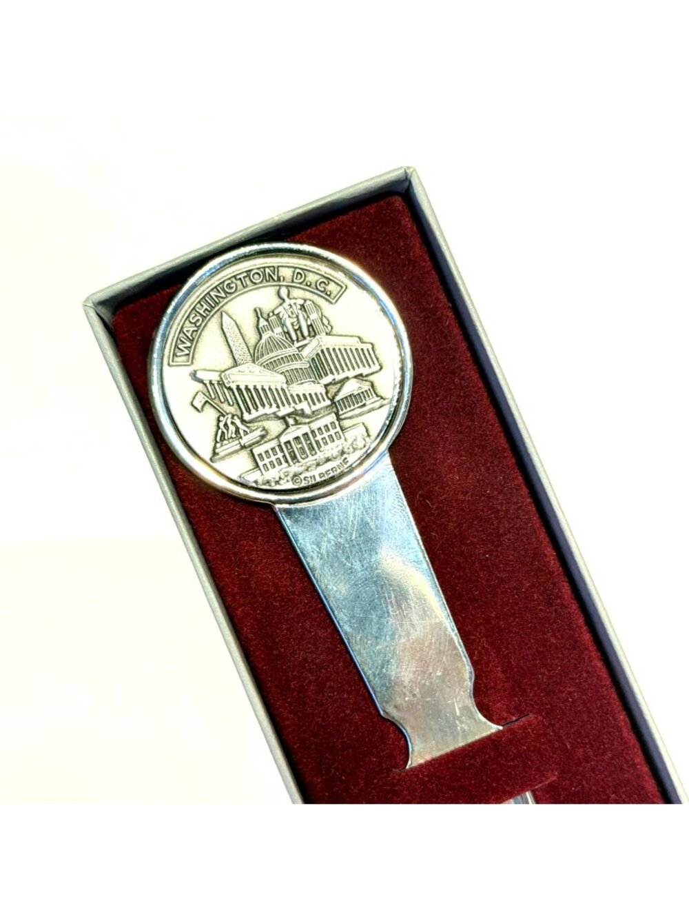 Washington D.C. Souvenir Pewter Letter Opener With Gift Box Vintage Silberne